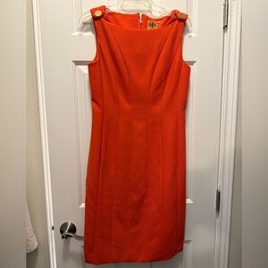 Tory Burch Vibrant Orange Midi Dress